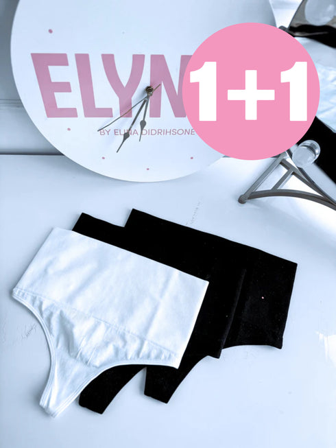 (2pcs) String type panties T0153 - WHITE + BLACK